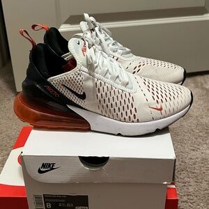 Nike Air Max 270 White Black and Orange